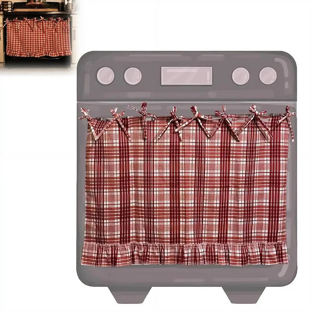 Farmhouse Oven Skirt Ruffle Trim – Kitchen Curtain Cover Kitchen Curtain Cover PLUSH Pink