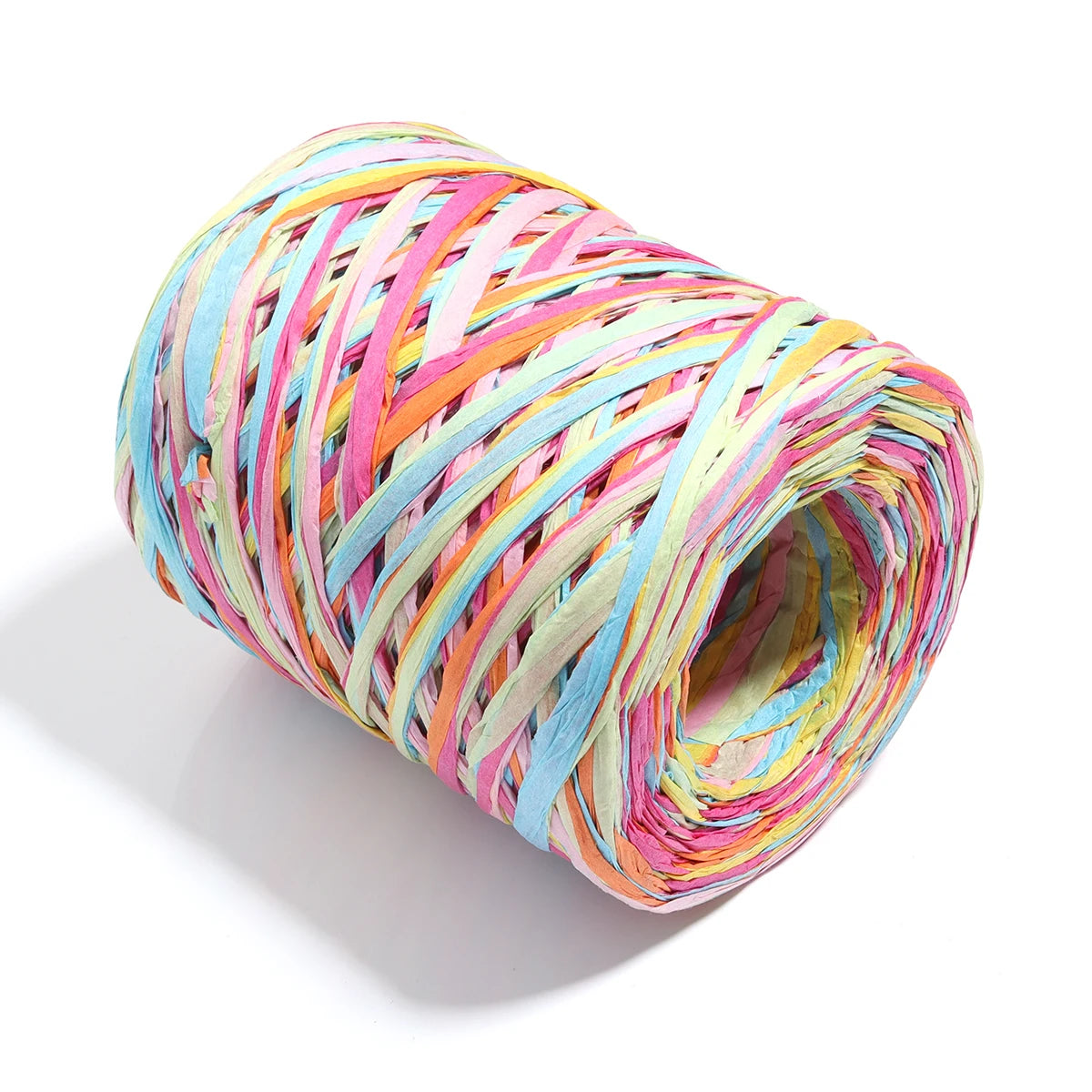 Colorful Raffia Paper Braided Cord 80-200m – DIY Craft Yarn Craft Braided Cord PLUSH colorful 02 x80m 4mm