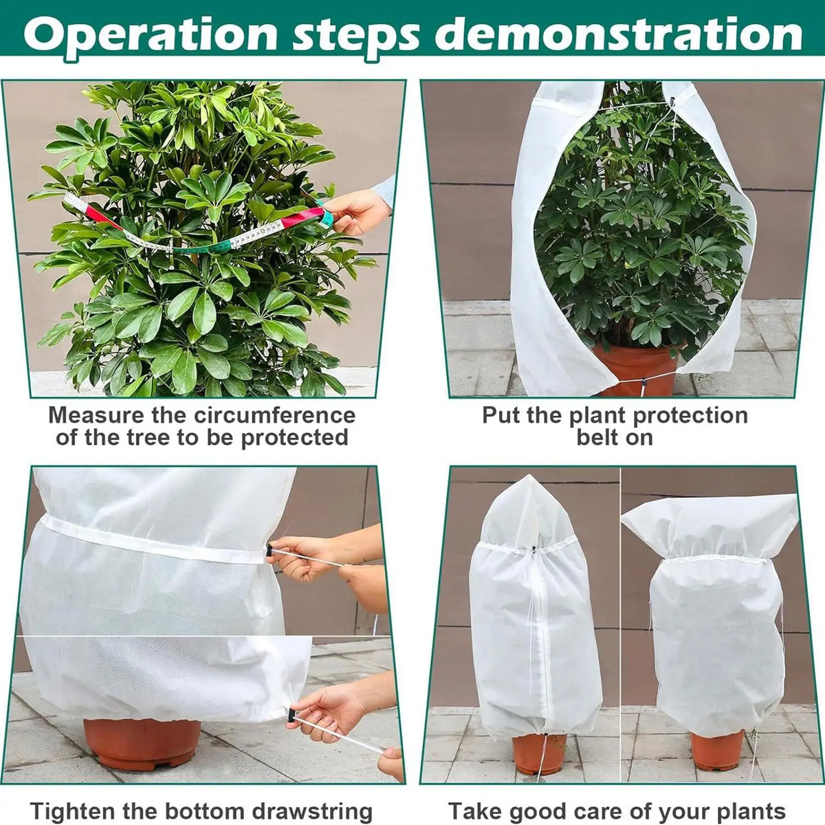 Winter Plant Frost Protection Bag – Zip & Drawstring Cover Plant Frost Cover PLUSH