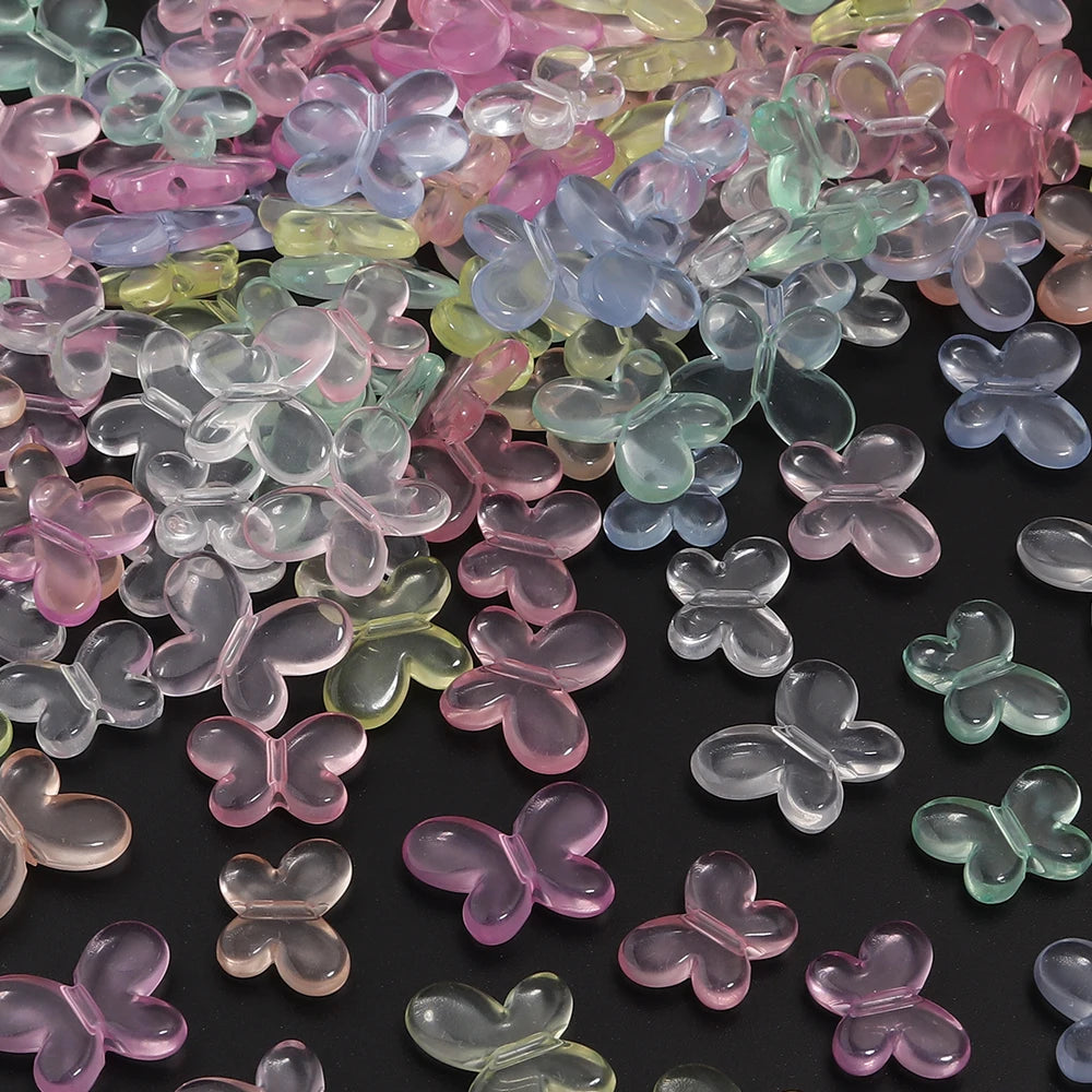 100pcs Butterfly Acrylic Spacer Beads – DIY Jewelry Making Acrylic Spacer Beads PLUSH
