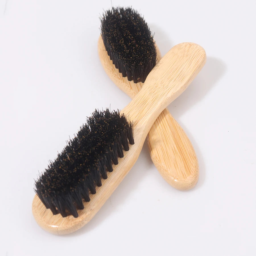 Men's Bamboo Boar Bristle Beard & Hair Styling Brush Beard Styling Brush PLUSH