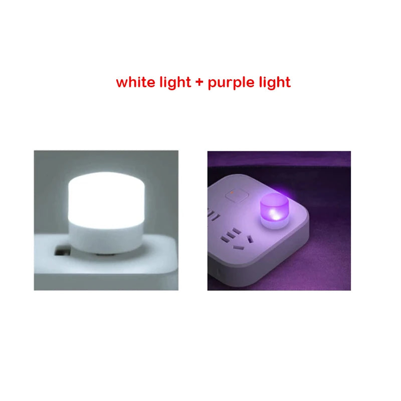 ZWINCKY USB LED Night Light – Mini Plug-In Reading Lamp 1W USB LED Night Light PLUSH 1white 1purple China Mainland