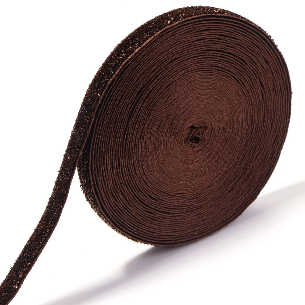 Deep Brown Glitter Velvet Ribbon 5–10 Yds | DIY Craft & Decor Craft Ribbon PLUSH 10mm x 10yards mm