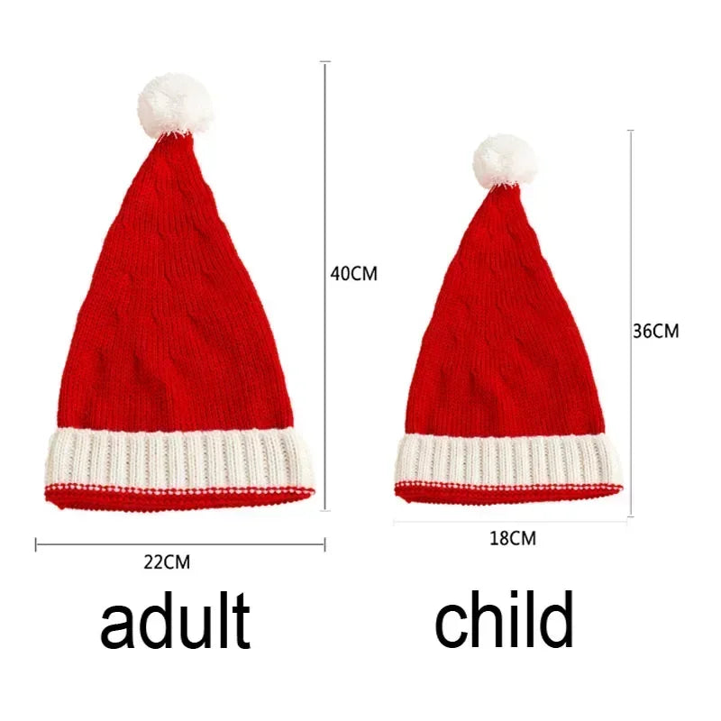 Adults & Kids Christmas Knitted Hat – Festive Xmas Party Prop Christmas Knitted Hat PLUSH