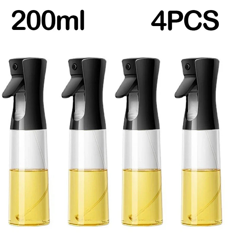 Oil Spray Bottle for Kitchen & Air Fryer – 200/300/500ml Oil Spray Bottle PLUSH Black-200ml-4PCS