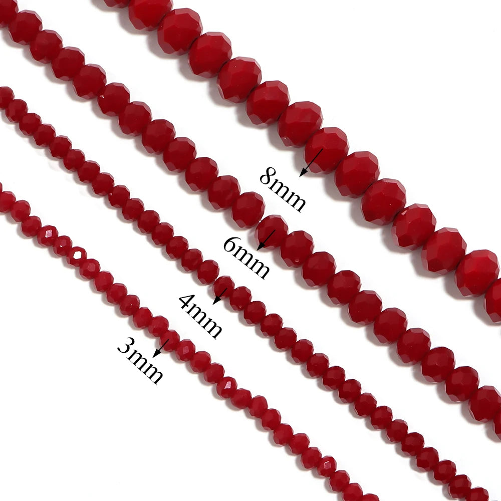 Red Faceted Crystal Abacus Rondelle Spacer Beads – DIY Jewelry Crystal Spacer Beads PLUSH