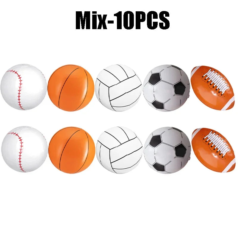 Inflatable Sports Beach Balls 24-Pack – Kids Pool & Beach Toy Inflatable Beach Toy PLUSH Mix-10PCS