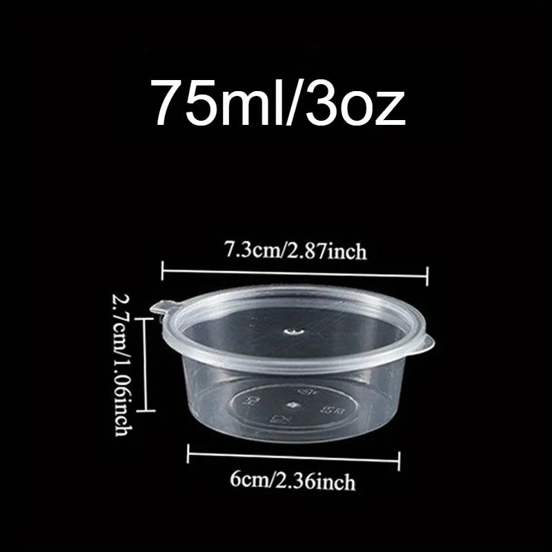 Disposable Sauce Cups with Lids 50/100pcs – Leak-Proof Disposable Sauce Cups PLUSH 3OZ 100PCS