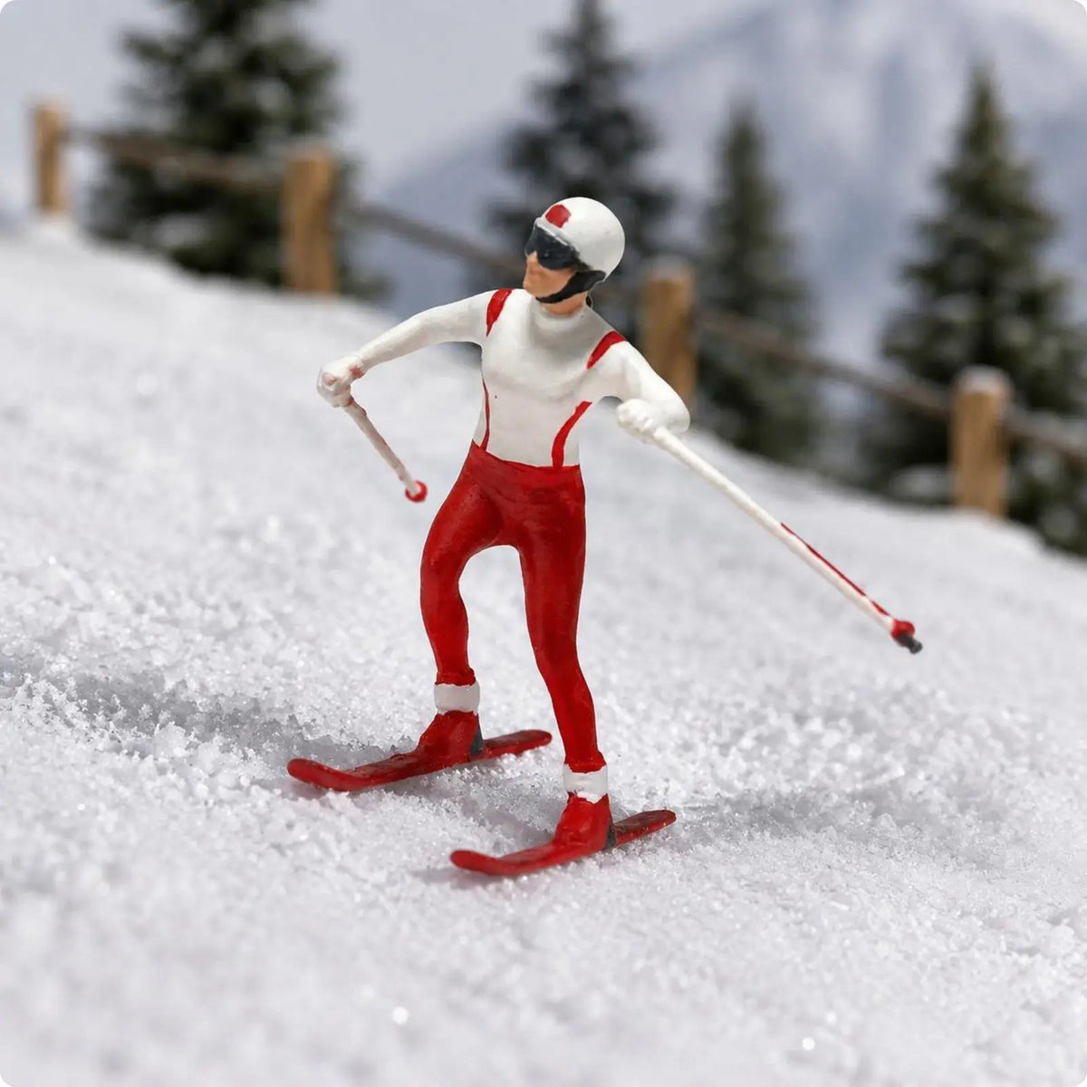1:64 Scale Resin Skiing Figure – Winter Diorama Collectible Miniature Diorama Figure PLUSH