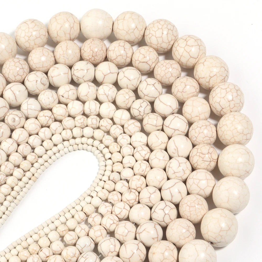 White Turquoise Stone Beads 3-20mm | DIY Jewelry Making Stone Jewelry Beads PLUSH