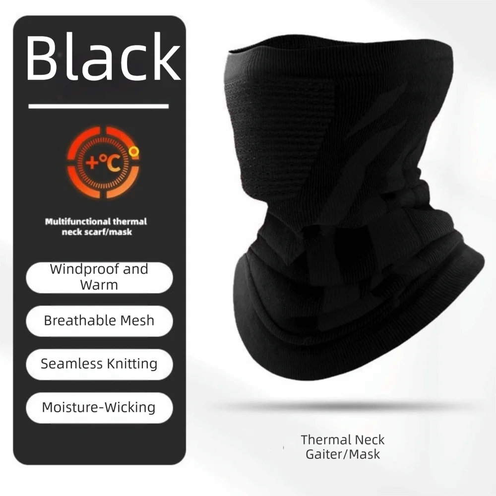 Windproof Thermal Balaclava Cycling Mask & Neck Warmer Balaclava Cycling Mask PLUSH Black