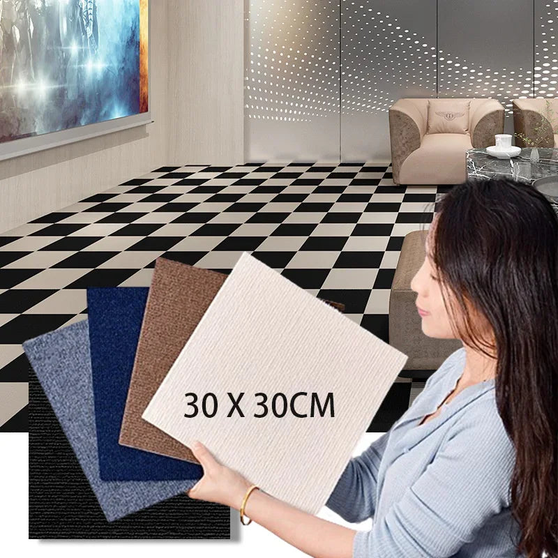 50pcs Peel & Stick Carpet Tiles 30x30cm – DIY Floor Mats Peel & Stick Carpet Tiles PLUSH