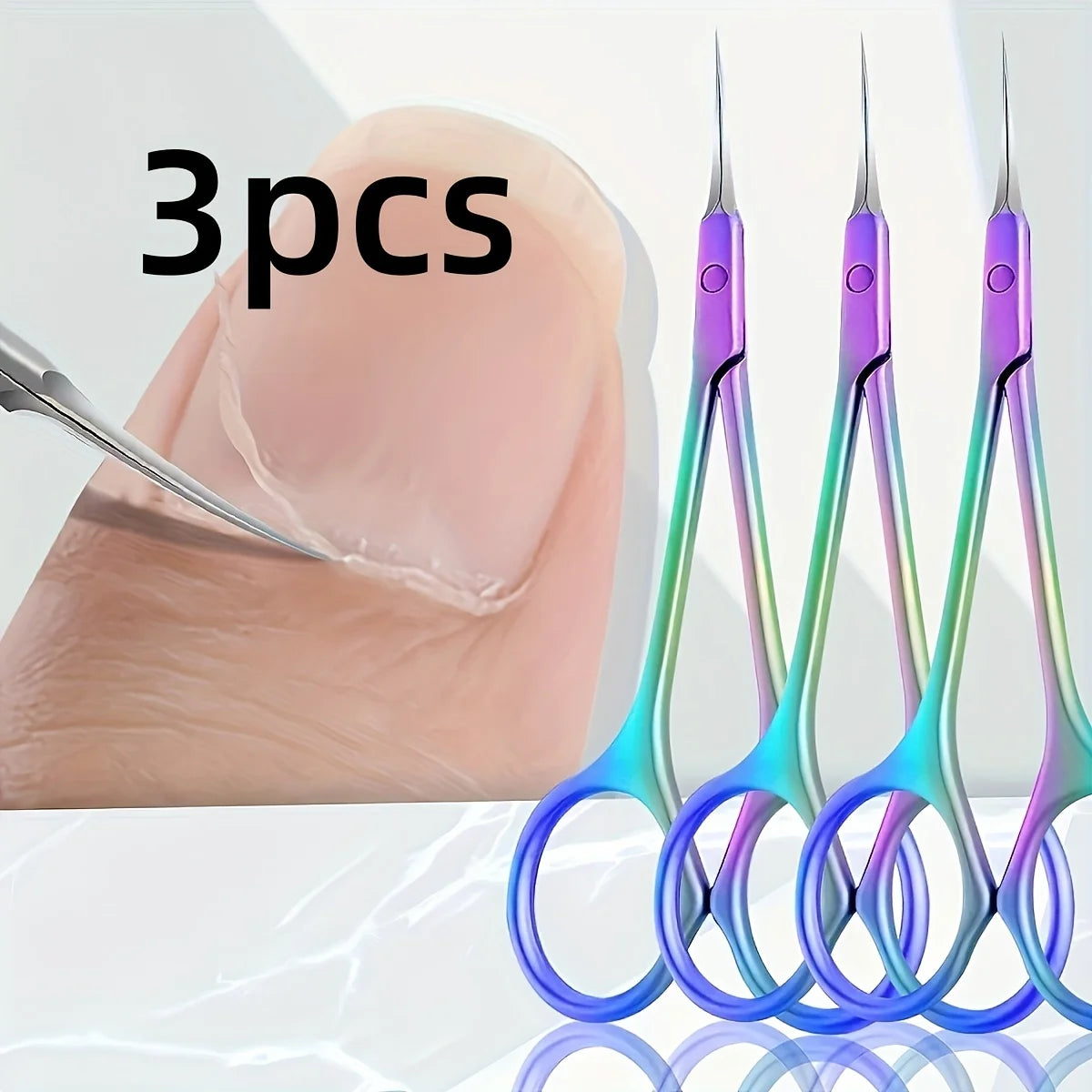 3pcs Stainless Steel Cuticle Scissors Set | Precision Nail Tool Cuticle Scissors Set PLUSH
