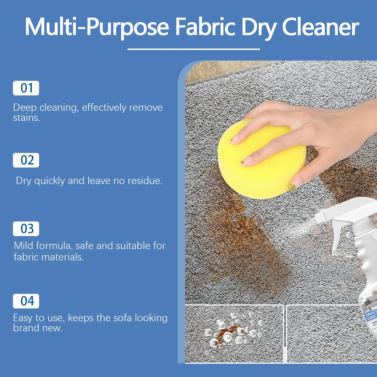 Fabric Stain Remover Spray – Sofa, Carpet & Mattress Cleaner Fabric Cleaner Spray PLUSH