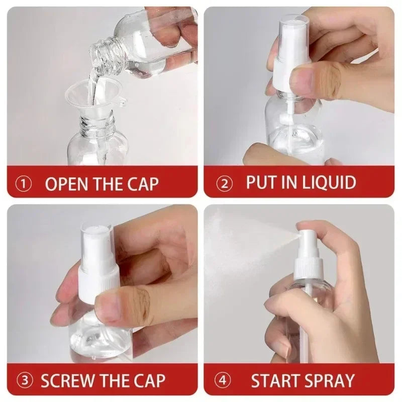 Clear Refillable PET Spray Bottles 10–100ml | Perfume Atomizer Refillable Spray Bottle PLUSH