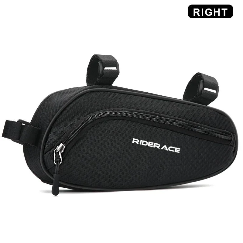 Waterproof Bike Frame Bag – MTB & Road Cycling Tube Bag Bicycle Frame Bag PLUSH Black Right