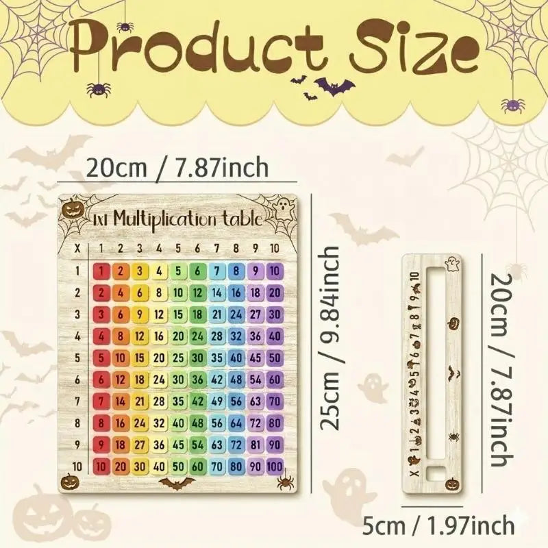 Colorful Wooden Multiplication Board Math Toy for Kids Educational Math Toy PLUSH style 8