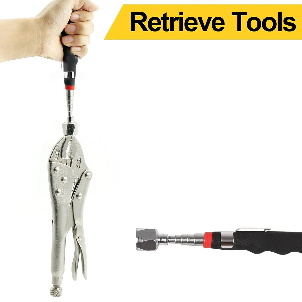Telescopic Magnetic Pickup Tool Extendable 7–30 Inch with Mirror Magnetic Pickup Tool PLUSH