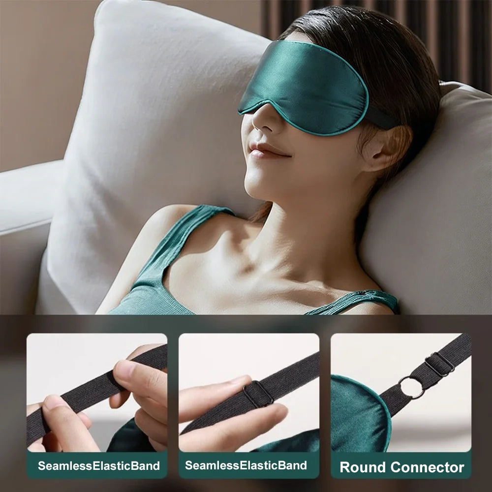 MERALL Mulberry Silk Sleep Eye Mask – 3D Blackout Eyeshade Silk Sleep Eye Mask PLUSH