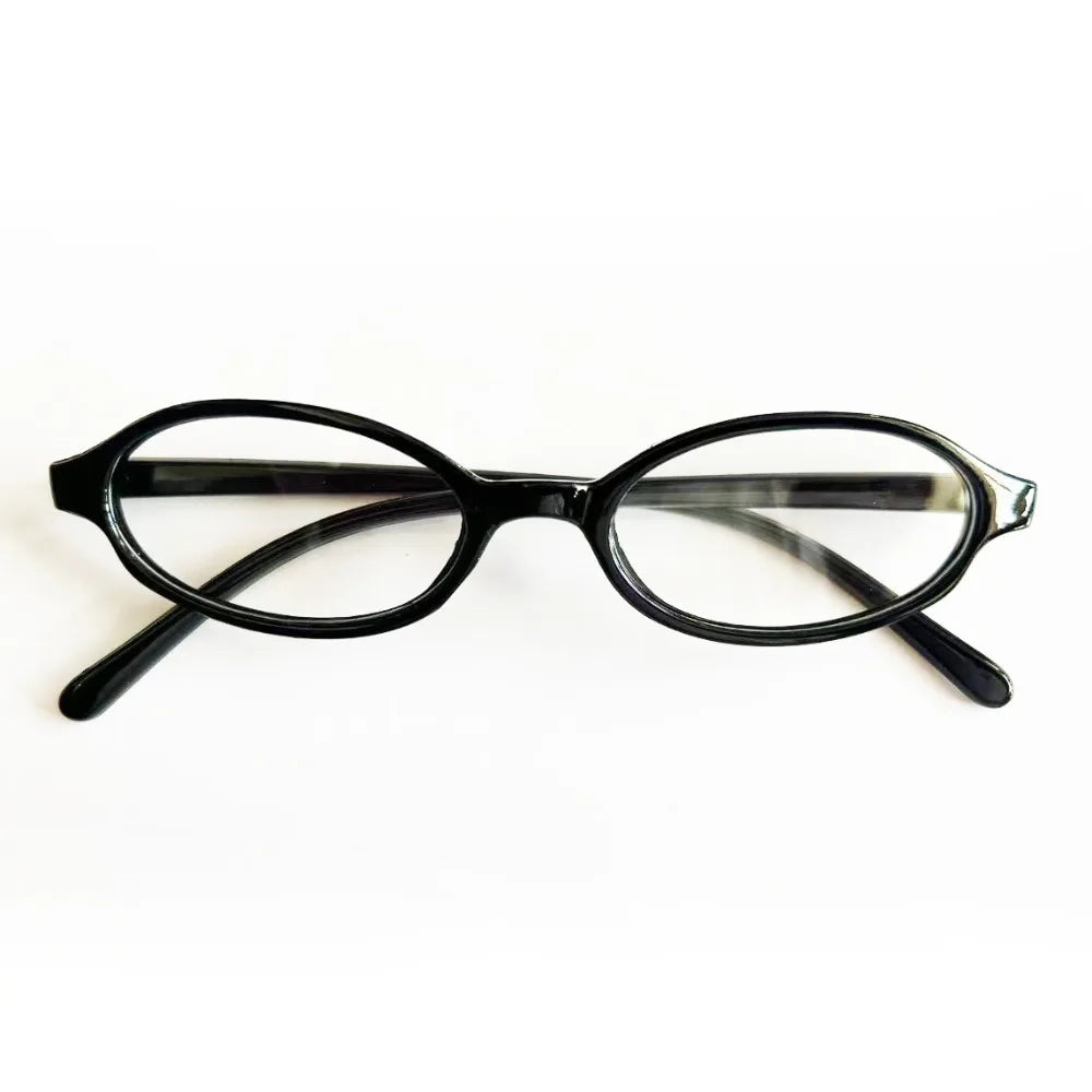 Y2K Blue Light Blocking Oval Glasses – Retro Unisex Eyewear Blue Light Glasses PLUSH Black