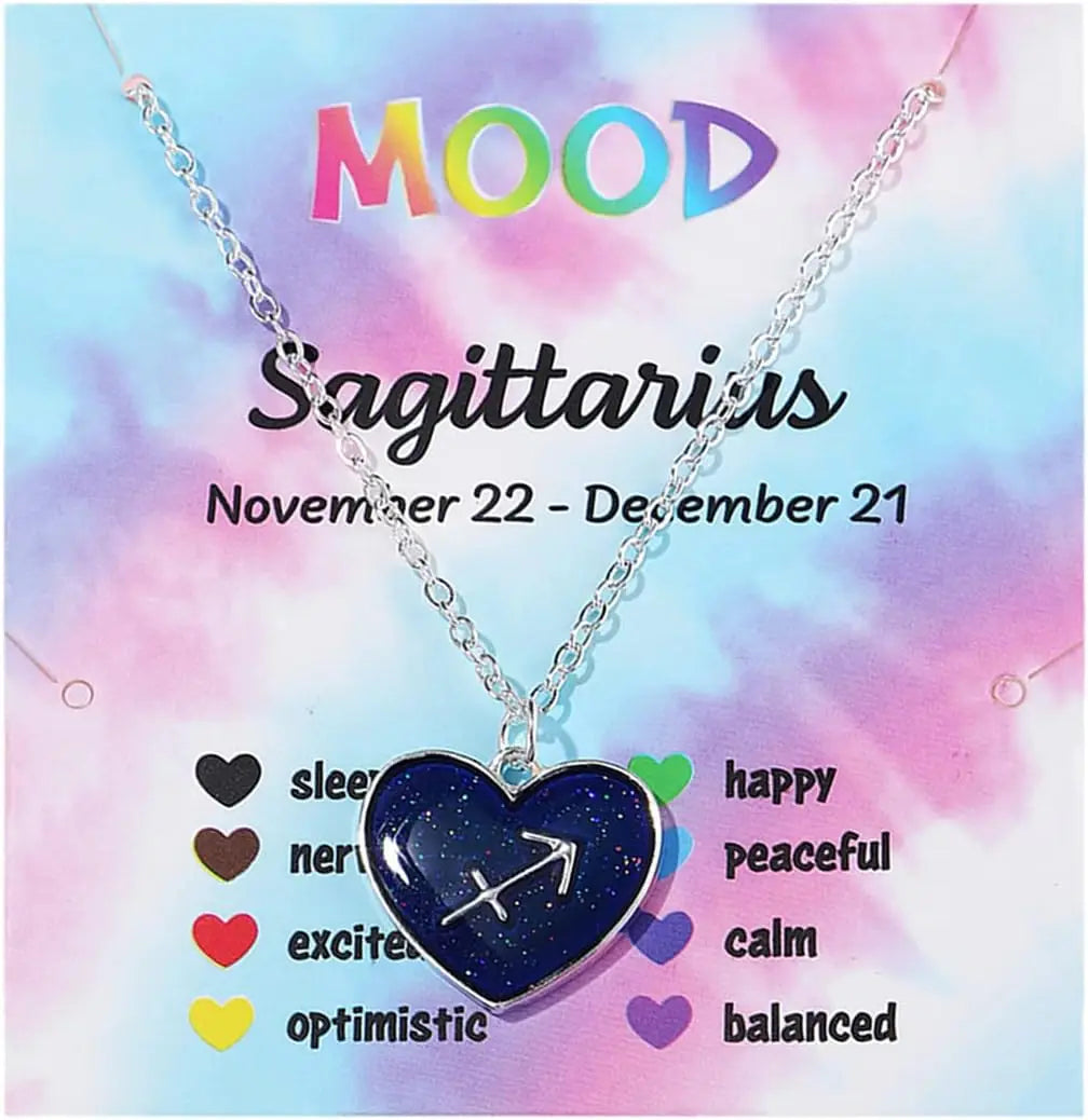 Zodiac Constellation Mood Necklace – Color Changing Pendant Pendant Necklace PLUSH Sagittarius