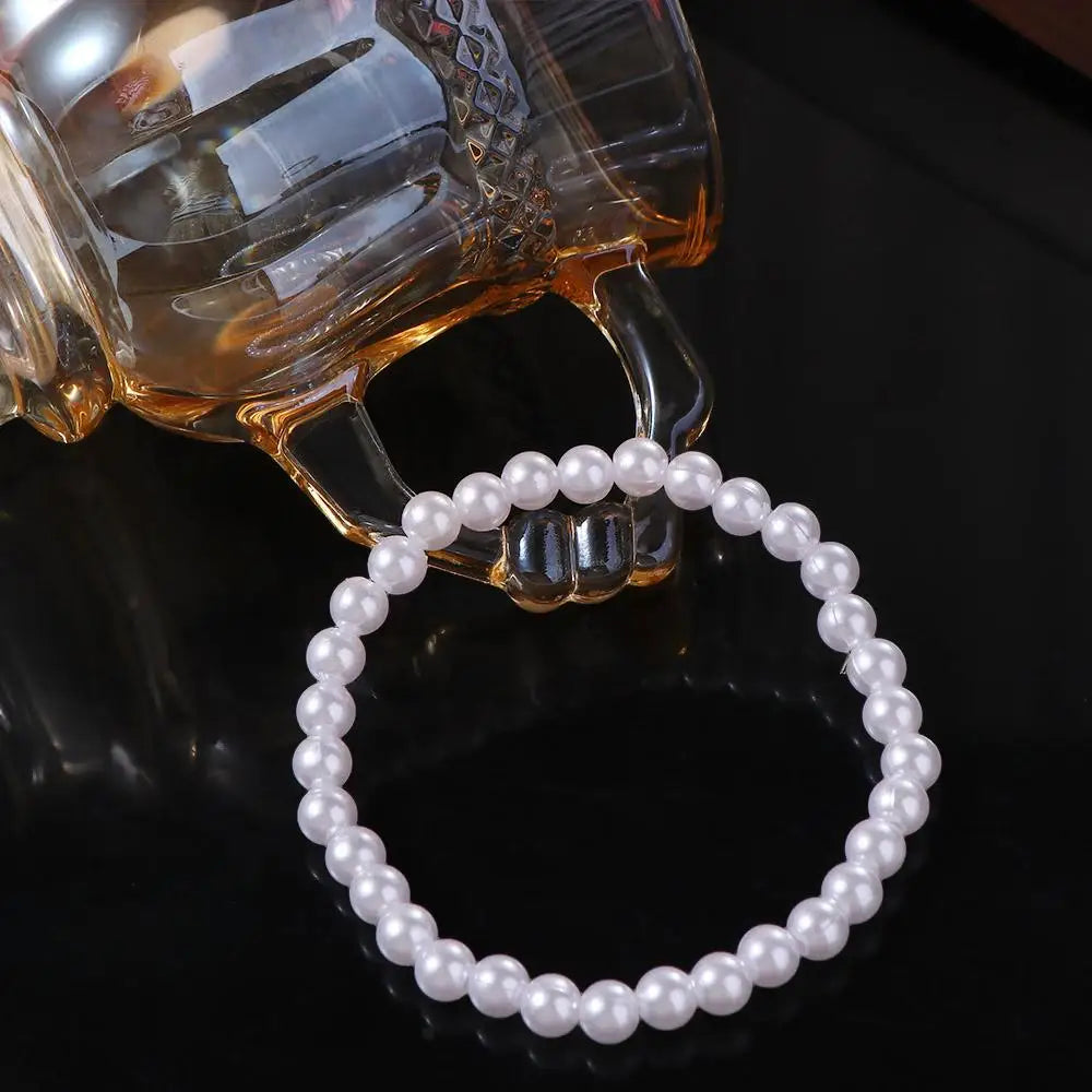Korean Pearl Elastic Bracelet for Women – Elegant Fashion Jewelry Pearl Strand Bracelet PLUSH