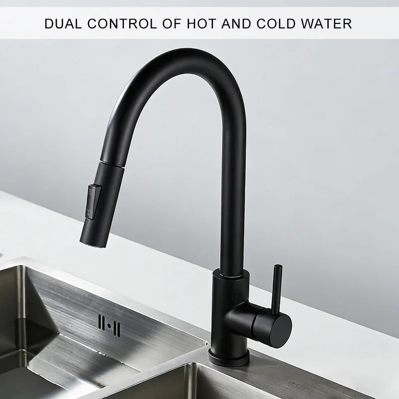 Pull Out Kitchen Faucet Single Handle Hot Cold Mixer Tap Kitchen Faucet PLUSH