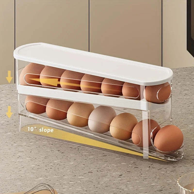 2-Layer Auto Slide Egg Storage Box – Holds 12–14 Eggs Egg Storage Box PLUSH