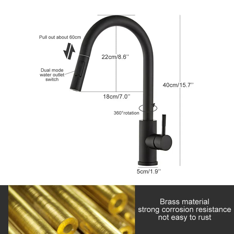 Pull Out Kitchen Faucet Single Handle Hot Cold Mixer Tap Kitchen Faucet PLUSH