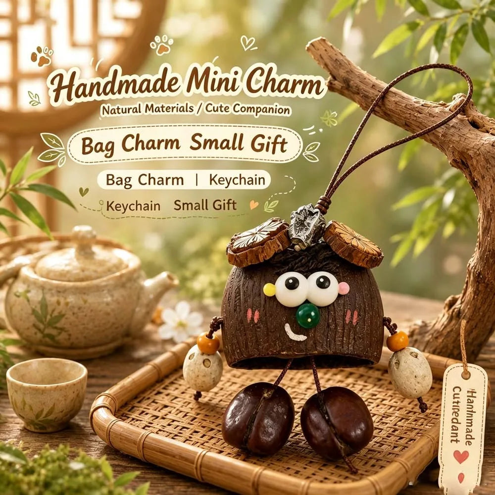 Handmade Fruit Pod Fairy Doll Pendant – Wooden DIY Craft Kit Wooden Doll Pendant PLUSH Style 12