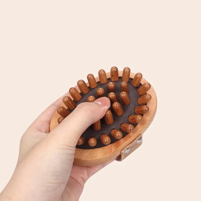 Wooden Air Cushion Scalp & Body Massage Comb | Beechwood Scalp Massage Comb PLUSH