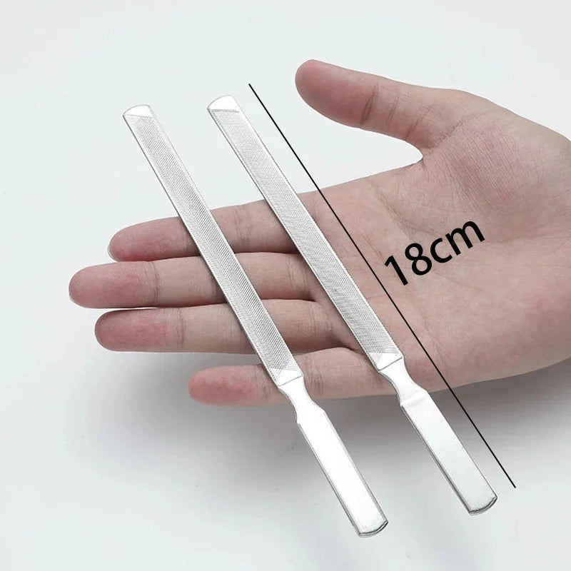 Stainless Steel Nail File Polishing Block – 1 or 2 Pcs Nail File & Buffer PLUSH
