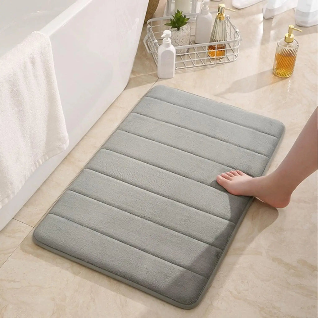 Absorbent Non-Slip Bath Mat – Soft Fleece Bathroom Rug Bath Mat PLUSH