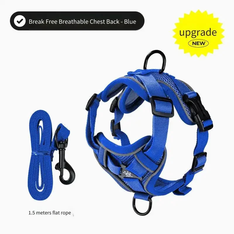 Escape-Proof Cat Harness Reflective Vest & Leash | S–XL Cat Harness & Leash PLUSH lake blue XL