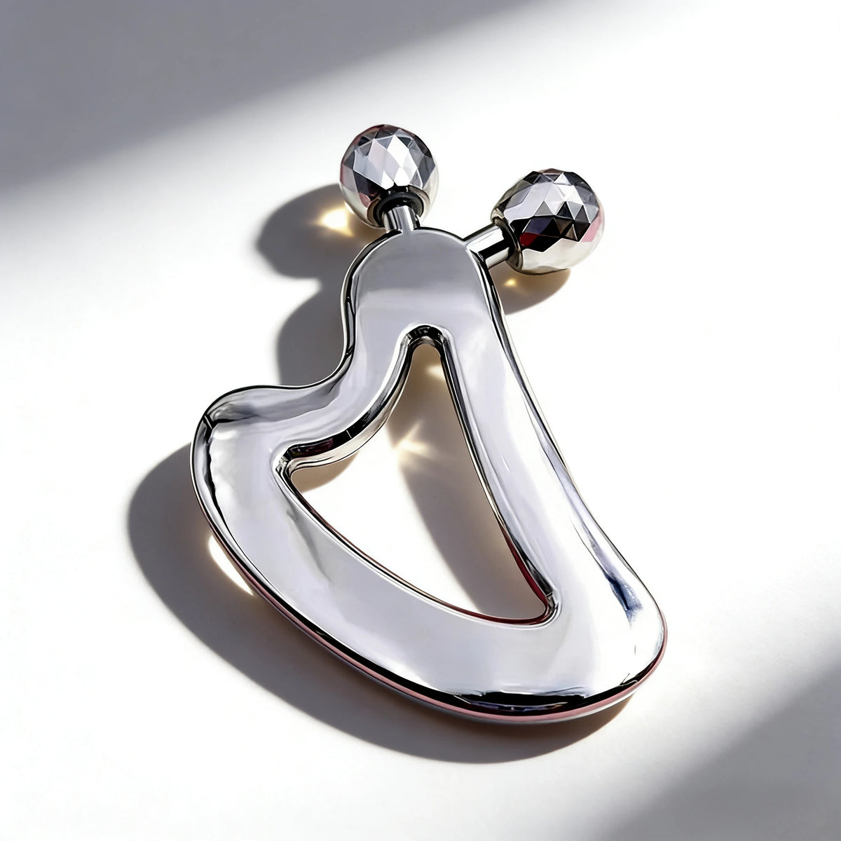 Stainless Steel Gua Sha Facial Tool with Roller | Skin Care Gua Sha Facial Tool PLUSH Silver A