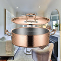 Stainless Steel Hot Pot with Leaf Handles | Shabu Shabu Hot Pot Cookware PLUSH Gold