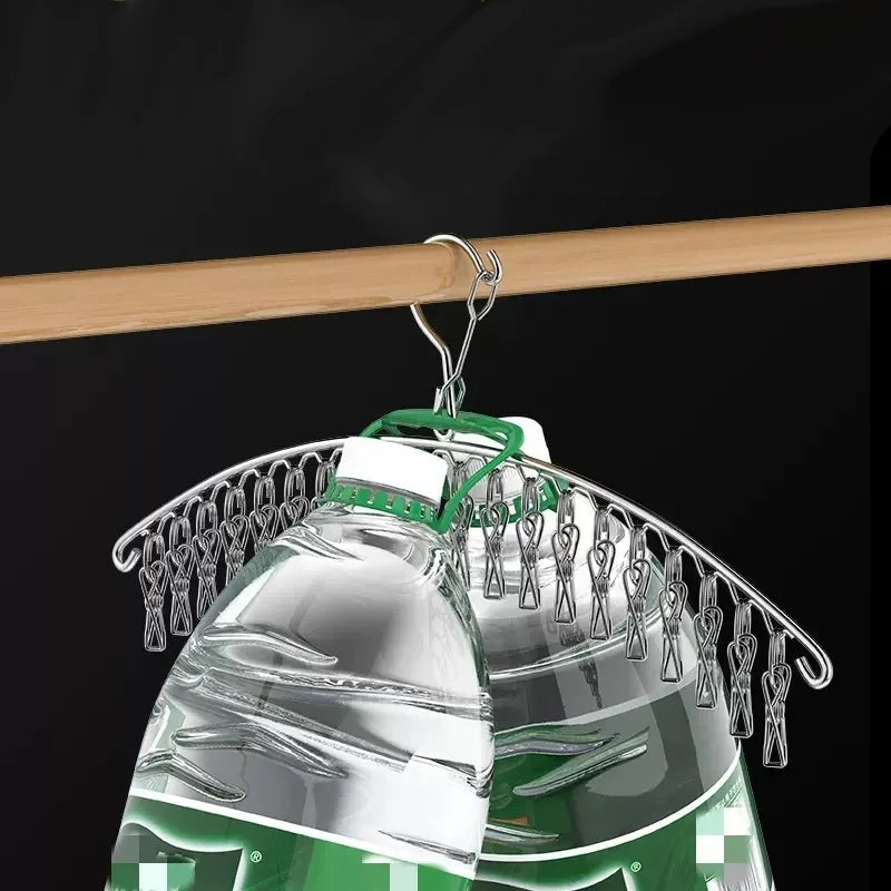 Stainless Steel Clothes Drying Hanger – 10/20 Windproof Pegs Laundry Drying Hanger PLUSH