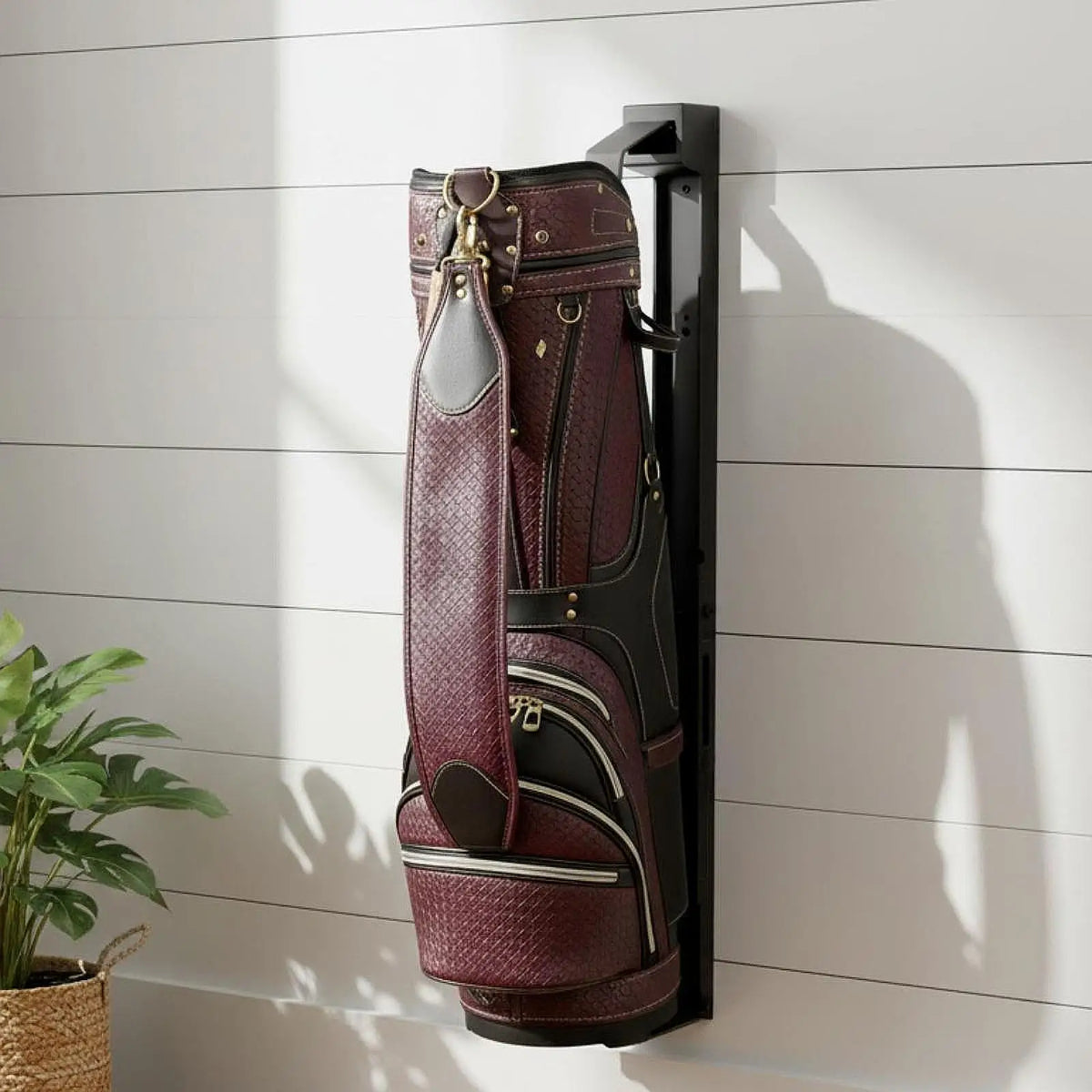 Tooyful Wall Mounted Golf Bag Storage Rack | Foldable Metal Golf Bag Rack PLUSH