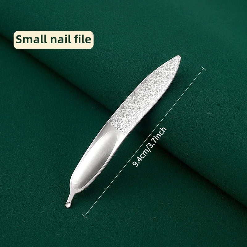 Ouriner Double-Sided Stainless Steel Nail File – Manicure Tool Nail File PLUSH Short
