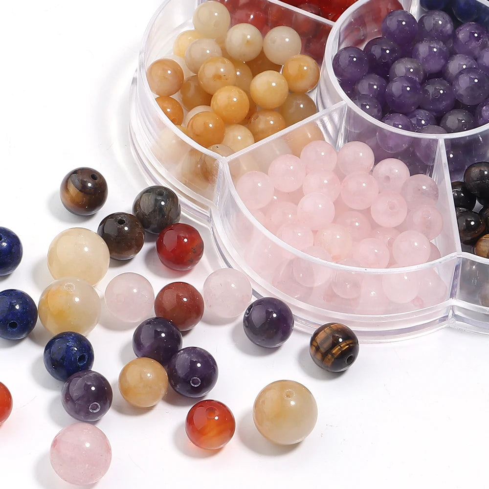 7 Chakra Natural Stone Agate Crystal Beads – DIY Jewelry Natural Stone Beads PLUSH