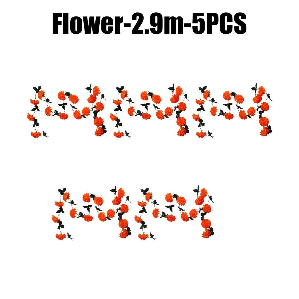 Marigold Artificial Flower Garland – Day of the Dead Wall Decor Artificial Flower Garland PLUSH 5Sets