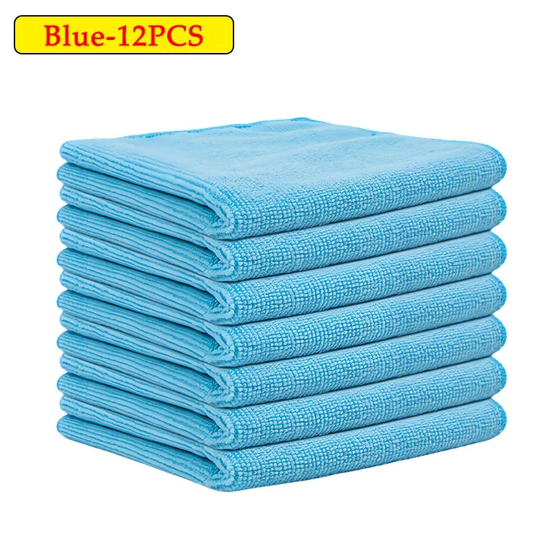 Microfiber Car Wash & Cleaning Towels – 12 to 48 Pack Microfiber Cleaning Towels PLUSH Blue 12PCS