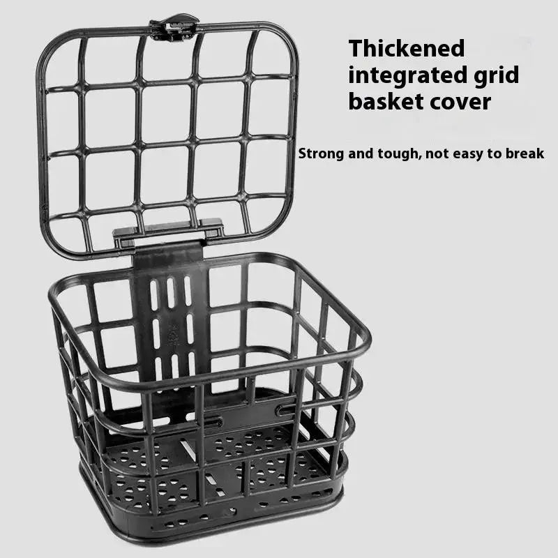 Large-Capacity Bike Front Basket with Lid | PC Plastic Bike Front Basket PLUSH
