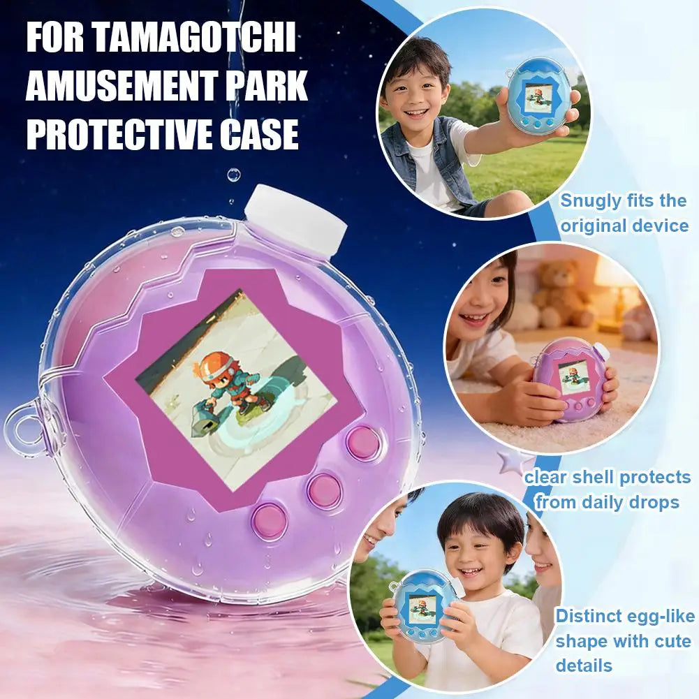 Tamagotchi Paradise Clear Protective Case with Button Caps Virtual Pet Accessory PLUSH