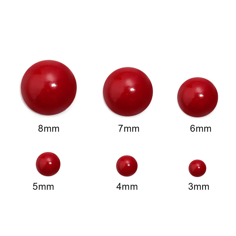 Red Coral Stone Round Cabochons – DIY Jewelry Making 5-12mm Jewelry Cabochons PLUSH red 12mm x 1pc