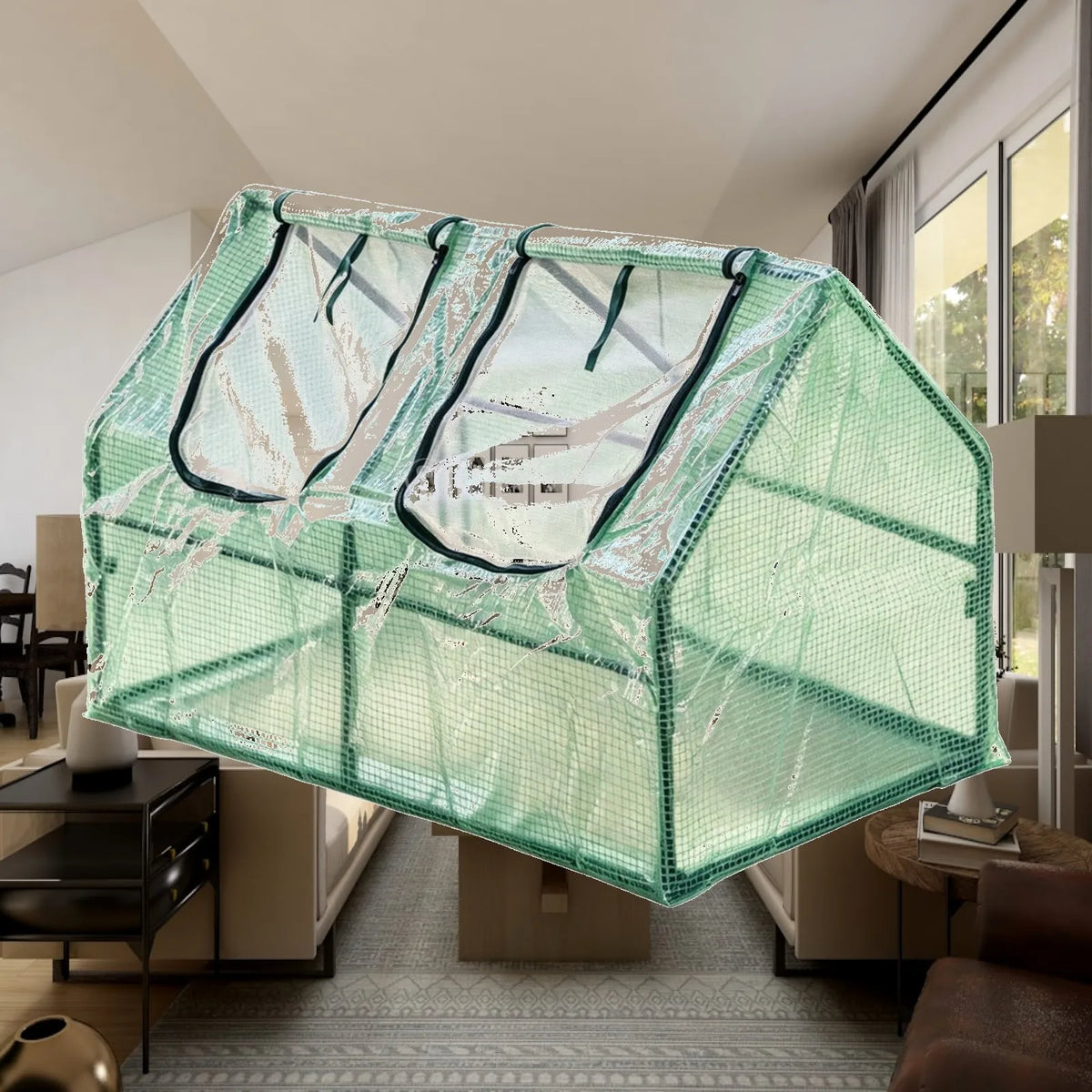 Portable Greenhouse Zippered Openings & Mesh Vents – 120×60cm Portable Greenhouse PLUSH Default Title
