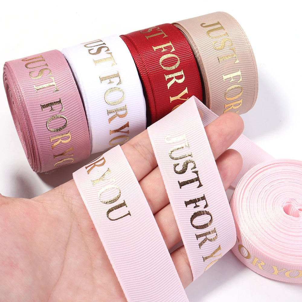 "Just For You" Printed Polyester Ribbon 25mm 10 Yards DIY Decorative Craft Ribbon PLUSH