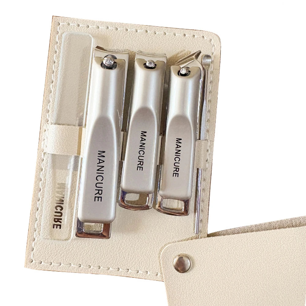 Ouriner 5-Piece Nail Care Set – Clippers, Nano File & Case Nail Care Set PLUSH 5 PCS SET
