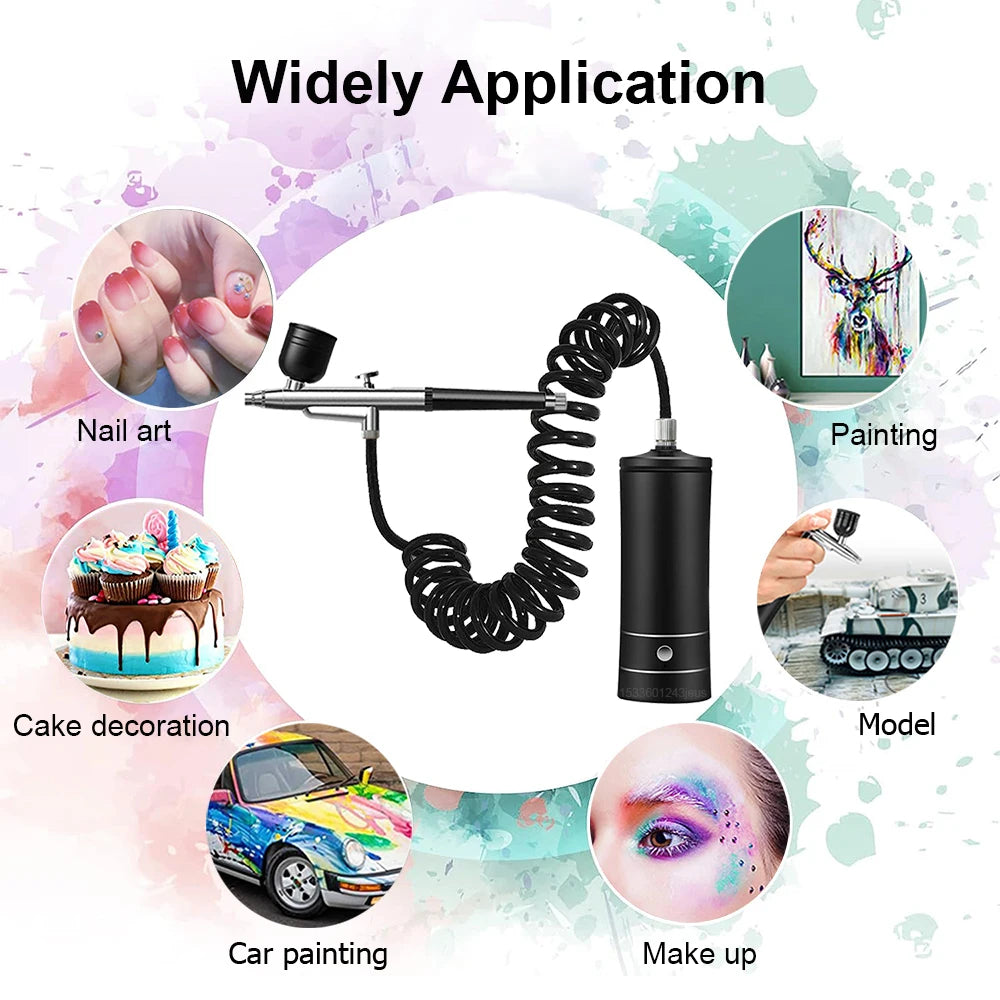 Portable Airbrush Kit with Compressor | K10 Pro Mini Spray Gun Airbrush Spray Kit PLUSH