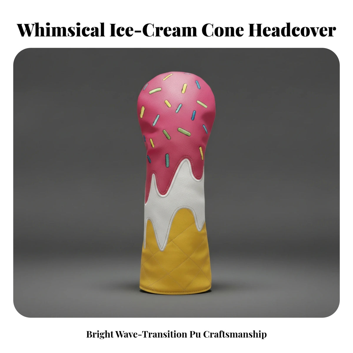 Stylish PU Golf Club Headcover – Fun Dessert Design Golf Club Headcover PLUSH